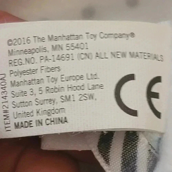 The Manhattan toy company plush Elephant baby security blanket grey white - Picture 4 of 4